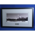 Framed Rundle Mt. Photo Print w Plaque, 29.5 x 18.5 in.